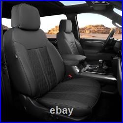 For 2019-2025 Chevy Silverado GMC Sierra Crew Cab 1500 Black Leather Seat Covers For 2019-2025 Chevy Silverado GMC Sierra Crew Cab 1500 Black Leather Seat Covers