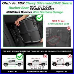 For 2019-2025 Chevy Silverado GMC Sierra Crew Cab 1500 Black Leather Seat Covers For 2019-2025 Chevy Silverado GMC Sierra Crew Cab 1500 Black Leather Seat Covers