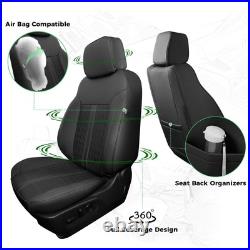 For 2019-2025 Chevy Silverado GMC Sierra Crew Cab 1500 Black Leather Seat Covers For 2019-2025 Chevy Silverado GMC Sierra Crew Cab 1500 Black Leather Seat Covers