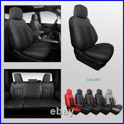 For 2019-2025 Chevy Silverado GMC Sierra Crew Cab 1500 Black Leather Seat Covers For 2019-2025 Chevy Silverado GMC Sierra Crew Cab 1500 Black Leather Seat Covers