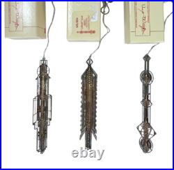 Frank Lloyd Wright Christmas Ornament WS/003, 004, 007 Lot of 3 w Boxes & Papers