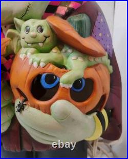 Frankenstein Painted Ceramic Halloween Light Up Decor 18 in WORKING