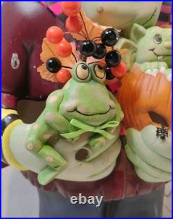 Frankenstein Painted Ceramic Halloween Light Up Decor 18 in WORKING