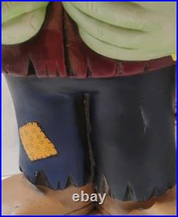 Frankenstein Painted Ceramic Halloween Light Up Decor 18 in WORKING