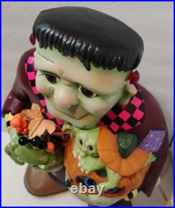 Frankenstein Painted Ceramic Halloween Light Up Decor 18 in WORKING