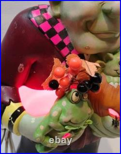 Frankenstein Painted Ceramic Halloween Light Up Decor 18 in WORKING