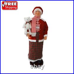 Fraser Hill Farm Life Size 58-in. Dancing Mrs. Claus Animatronic with Teddy B
