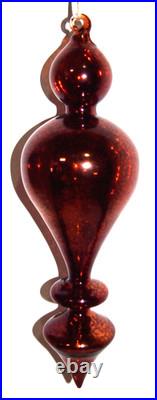 Frontgate 16-Piece Snowy Woodland Blown-Glass Ornament Set-Brown, Green & Silver