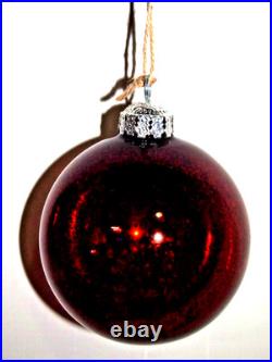 Frontgate 16-Piece Snowy Woodland Blown-Glass Ornament Set-Brown, Green & Silver