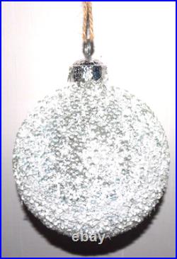 Frontgate 16-Piece Snowy Woodland Blown-Glass Ornament Set-Brown, Green & Silver