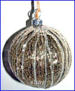 Frontgate 16-Piece Snowy Woodland Blown-Glass Ornament Set-Brown, Green & Silver