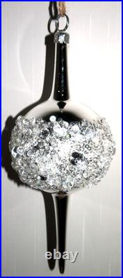 Frontgate 16-Piece Snowy Woodland Blown-Glass Ornament Set-Brown, Green & Silver