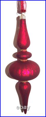 Frontgate 20-Piece Designer Blown-Glass Ornament Set-Dark Red/Burgundy & Gold #1