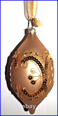 Frontgate 20-Piece Designer Blown-Glass Ornament Set-Dark Red/Burgundy & Gold #1