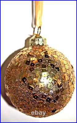 Frontgate 20-Piece Designer Blown-Glass Ornament Set-Dark Red/Burgundy & Gold #1