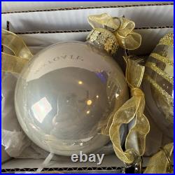 Frontgate Champagne Gold & Pink Glass Glitter Sequin Crystal Ornament Set of 15 Frontgate Champagne Gold & Pink Glass Glitter Sequin Crystal Ornament Set of 15