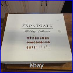 Frontgate Christmas 21 Piece Designer Blown-Glass Ornaments Gold/Dark Red