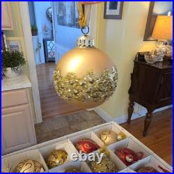 Frontgate Christmas 21 Piece Designer Blown-Glass Ornaments Gold/Dark Red