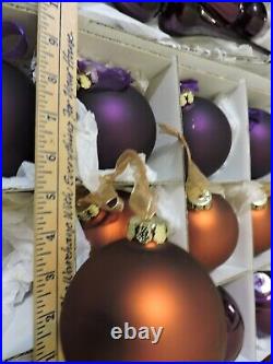 Frontgate Holiday Collection Christmas Ornaments Box Set Purple Copper X LARGE