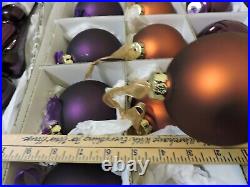 Frontgate Holiday Collection Christmas Ornaments Box Set Purple Copper X LARGE