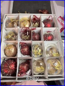 Frontgate Holiday Collection Glass Ornament 16 piece Set Luxury Christmas