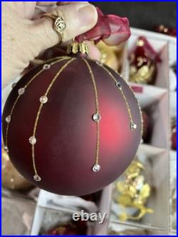 Frontgate Holiday Collection Glass Ornament 16 piece Set Luxury Christmas