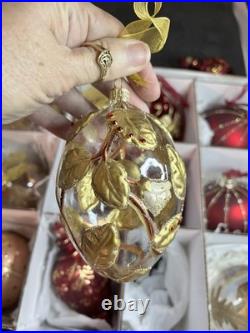 Frontgate Holiday Collection Glass Ornament 16 piece Set Luxury Christmas