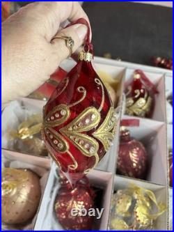 Frontgate Holiday Collection Glass Ornament 16 piece Set Luxury Christmas