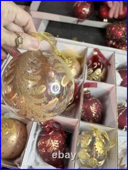 Frontgate Holiday Collection Glass Ornament 16 piece Set Luxury Christmas