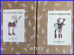 Full Set (8) Patience Brewster Mackenzie-Childs Reindeer Tree Ornaments 4 1/2ea