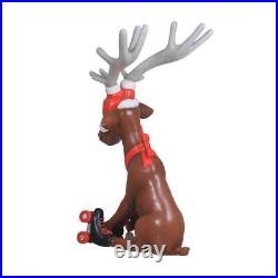 Funny Reindeer Statue Rollerblading Christmas Decor 5FT Indoor Outdoor