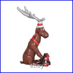 Funny Reindeer Statue Rollerblading Christmas Decor 5FT Indoor Outdoor
