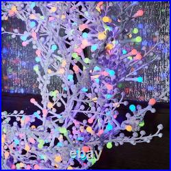 GE 28in Hanging Winterberry Branch Wreath with Color Changing LED Lights