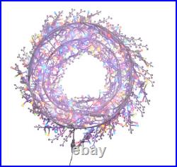 GE 28in Hanging Winterberry Branch Wreath with Color Changing LED Lights