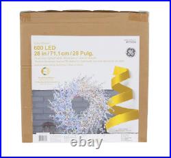 GE 28in Hanging Winterberry Branch Wreath with Color Changing LED Lights