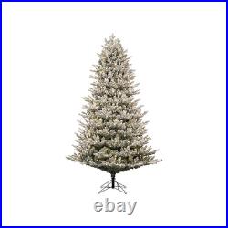 GE 7.5-ft Flocked Montana Fir Pre-lit Artificial Christmas Tree 1000 White LEDs