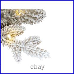 GE 7.5-ft Flocked Montana Fir Pre-lit Artificial Christmas Tree 1000 White LEDs