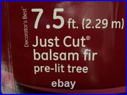GE-7.5 ft Just Cut Balsam Fir Pre-Lit Realistic Christmas Tree 800 Clear Lights