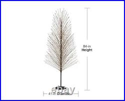 GE 7 FT Winterberry Pre-Lit Twinkling Christmas Tree Warm White LED Black Branch