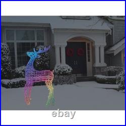 GE Color Effects 72 Inch 740 RGB LED Lights Standing Reindeer Decoration GE Color Effects 72 Inch 740 RGB LED Lights Standing Reindeer Decoration
