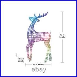 GE Color Effects 72 Inch 740 RGB LED Lights Standing Reindeer Decoration