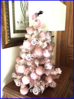 GORGEOUS BARBIE PINK CHRISTMAS TREE TABLE TOP WithORNAMENTS HALLMARK KEEPSAKE 28