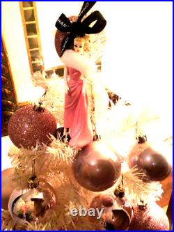 GORGEOUS BARBIE PINK CHRISTMAS TREE TABLE TOP WithORNAMENTS HALLMARK KEEPSAKE 28