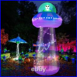 GUDELAK 10FT Halloween Inflatables Outdoor Decorations Enterable Giant UFO Ha