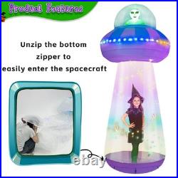 GUDELAK 10FT Halloween Inflatables Outdoor Decorations Enterable Giant UFO Ha