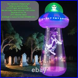 GUDELAK 10FT Halloween Inflatables Outdoor Decorations Enterable Giant UFO Ha