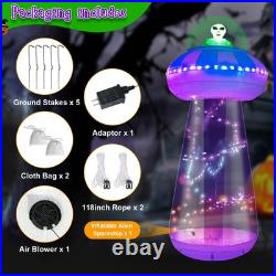 GUDELAK 10FT Halloween Inflatables Outdoor Decorations Enterable Giant UFO Ha