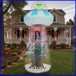 GUDELAK 10FT Halloween Inflatables Outdoor Decorations Enterable Giant UFO Ha