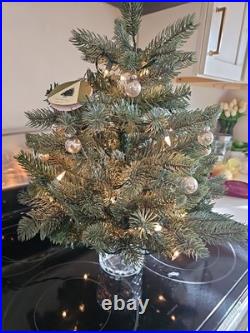 Galway Crystal Lighted 25 Christmas Tree + 30 Crystal ornaments Teleflora