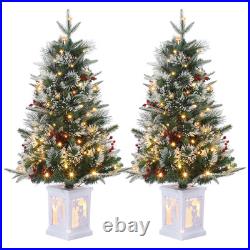 Gaomon 3 Ft Pre-Lit Christmas Tree 2 Set Artificial Christmas Trees Lighting